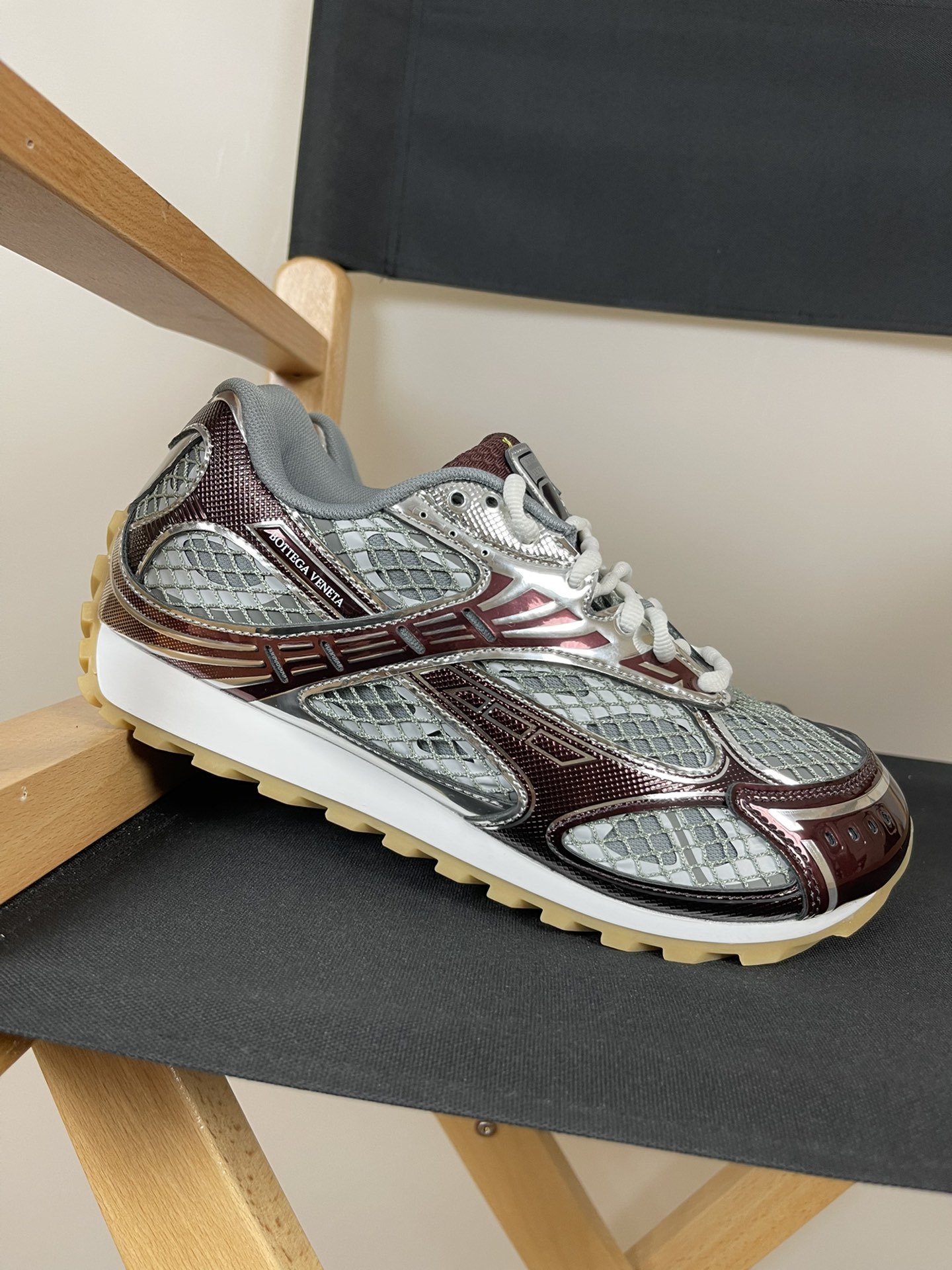 Bottega Veneta Orbit Sneaker Gray Red